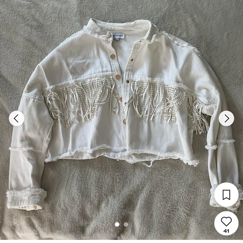 White Fringe Jacket - Picture 1 of 2